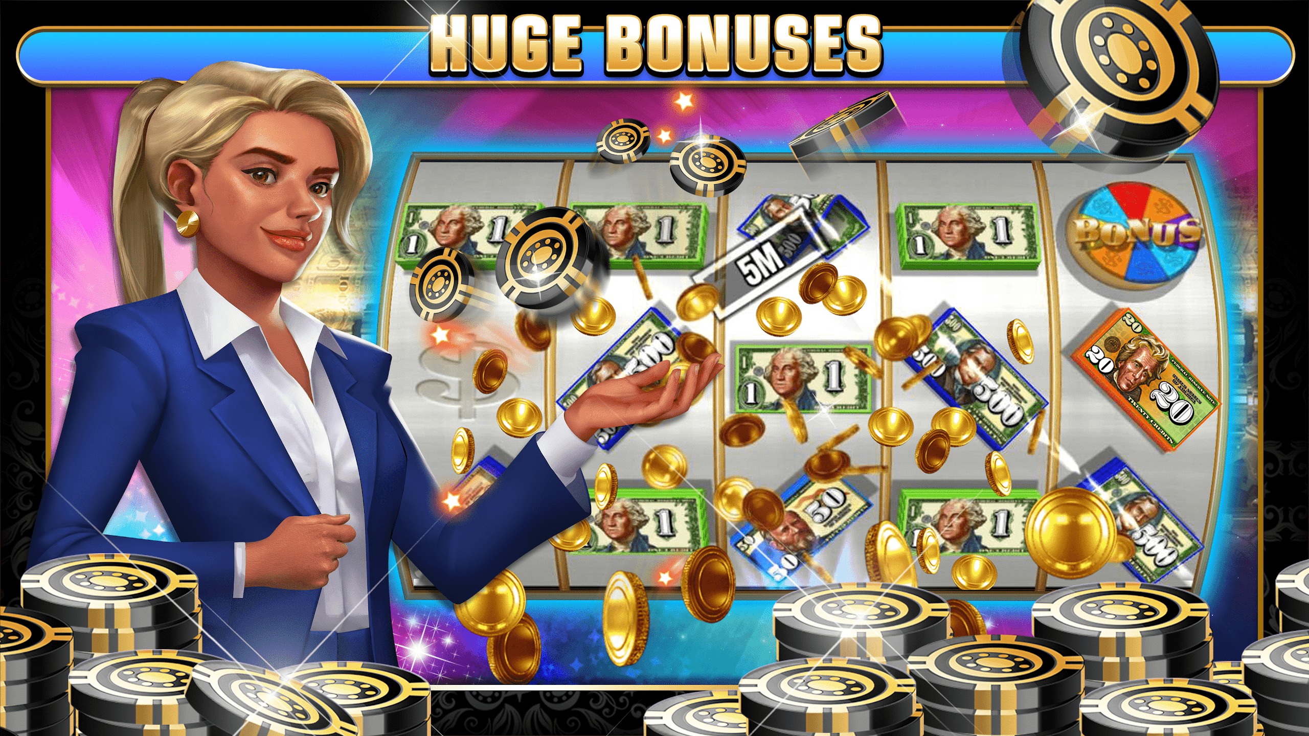 Slingo Casino gameplay screenshot showing vibrant slot machine with Egyptian theme
