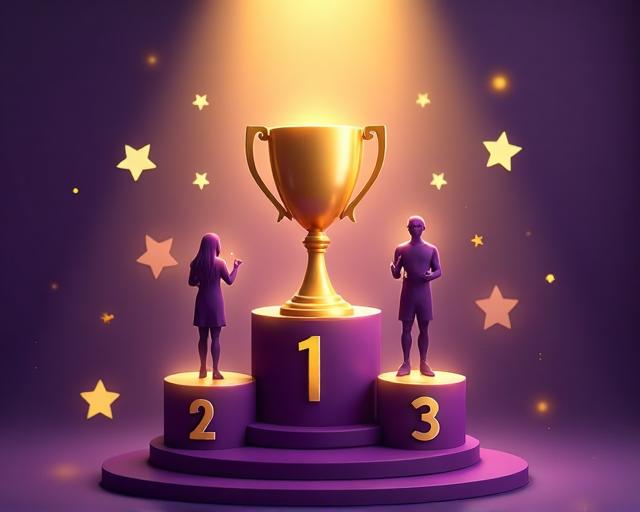 Tournament leaderboard with player avatars and ranking positions