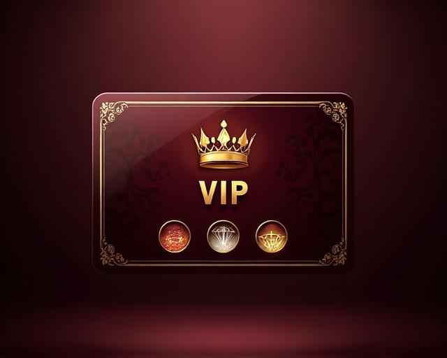 VIP golden crown badge with premium tier levels and exclusive rewards